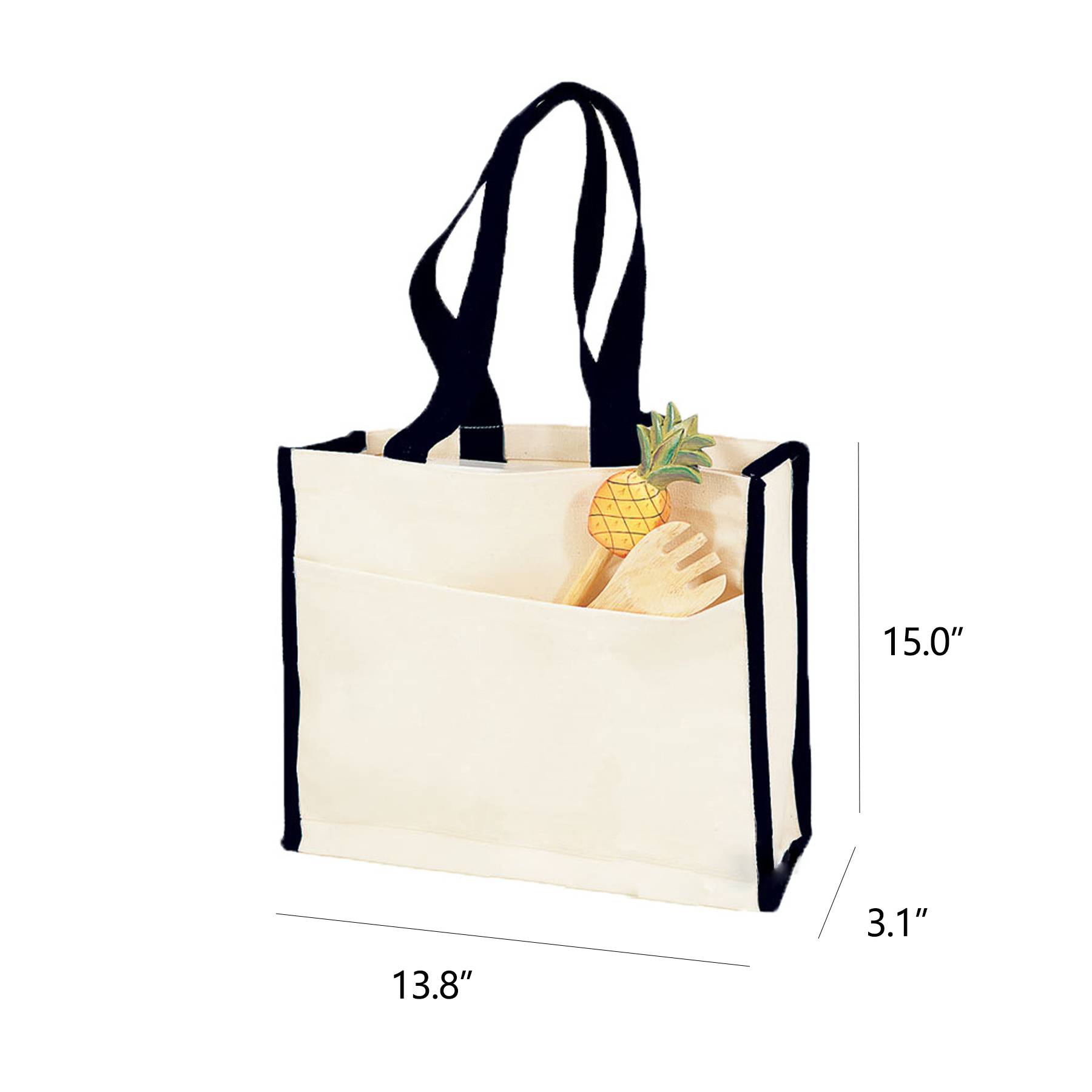 CanvasTote Bag With Color Handles, custom tote bag with logo imprint 4