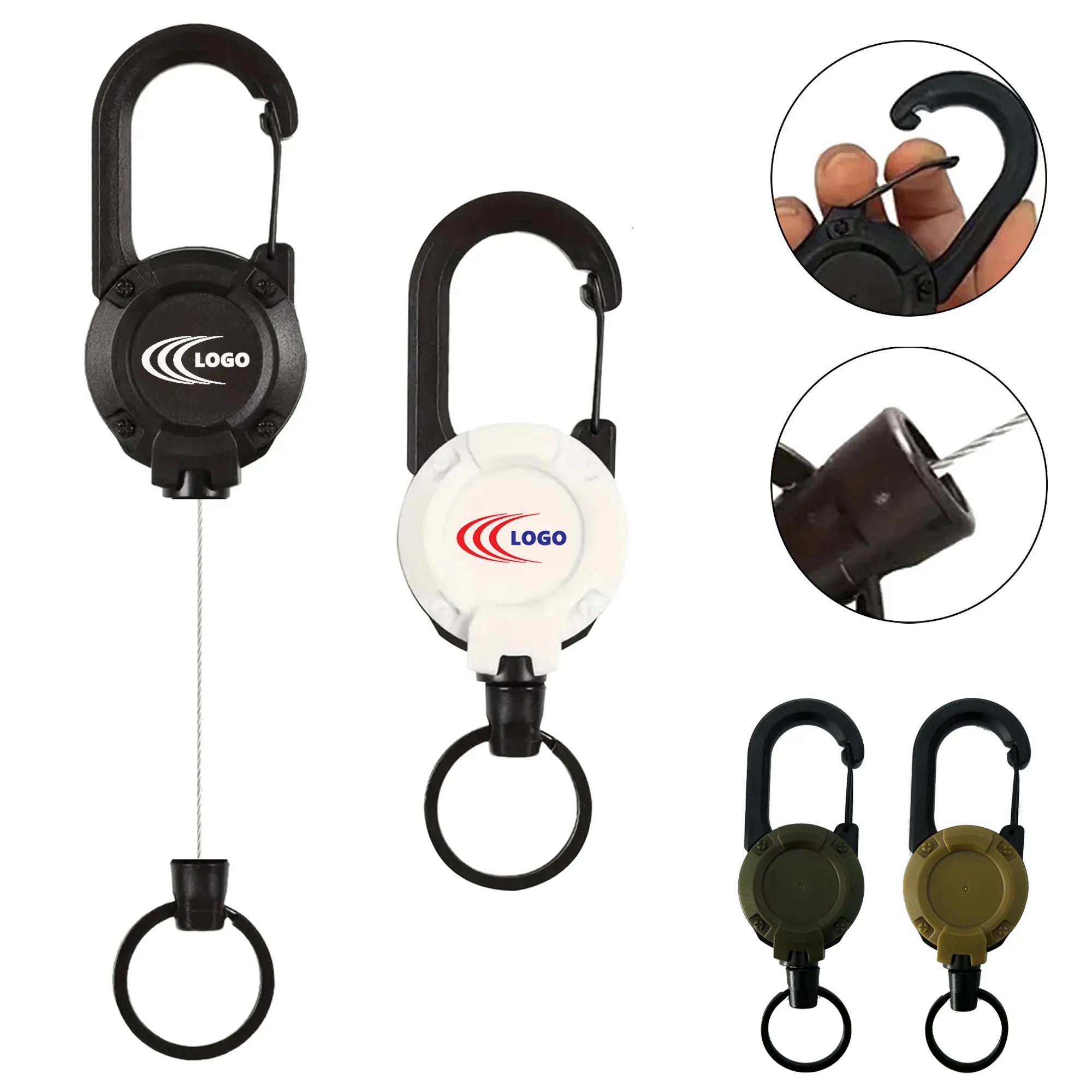Spring Retractable Steel Wire Carabiner 2