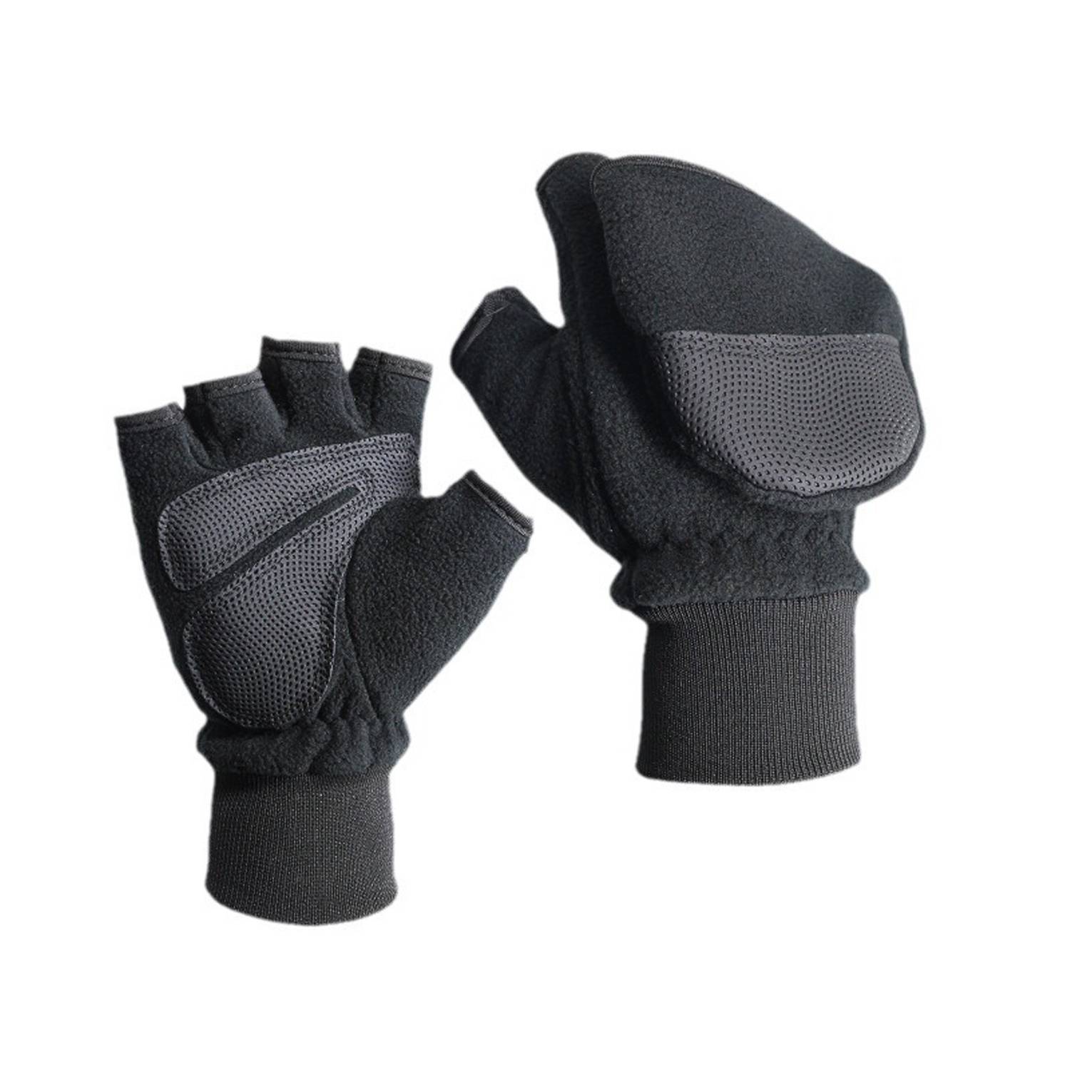 Winter Warm Half Finger Flip Anti Slip Fleece Gloves 5