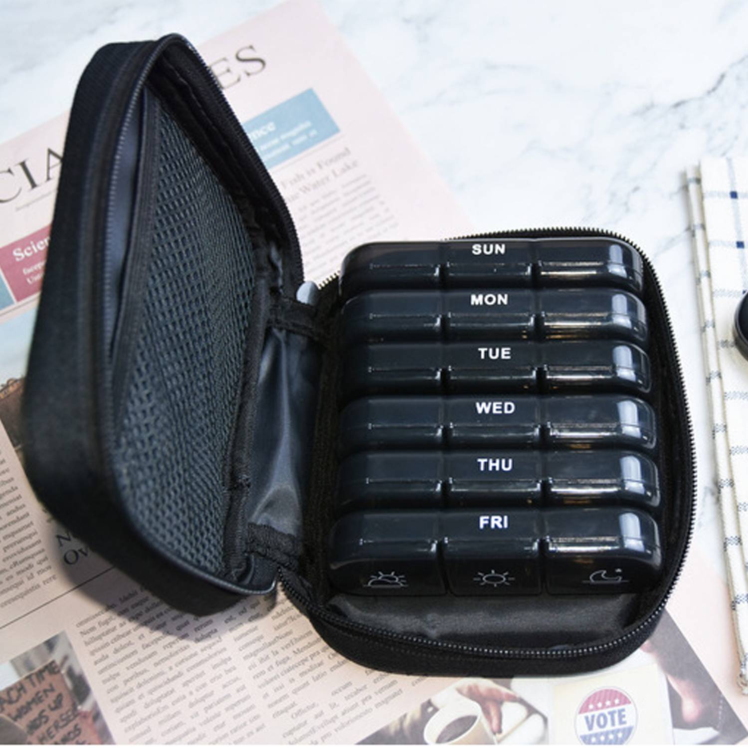 Portable Light Proof Canvas Bag Pill Box 3