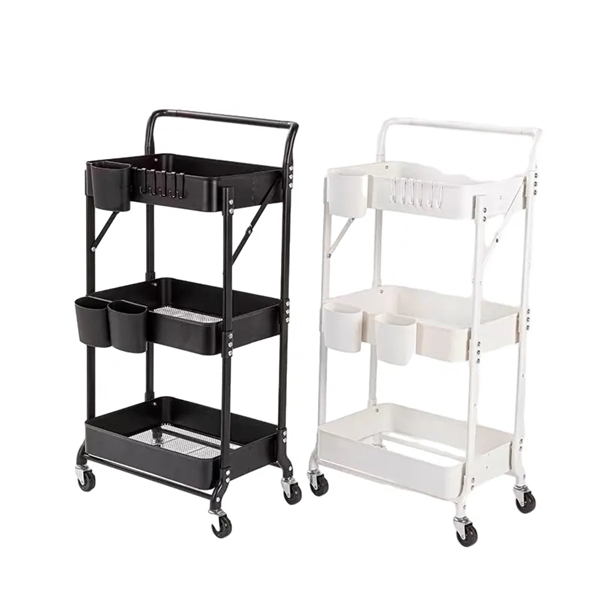Three-Tier Movable Storage Shelf With Armrests. 1