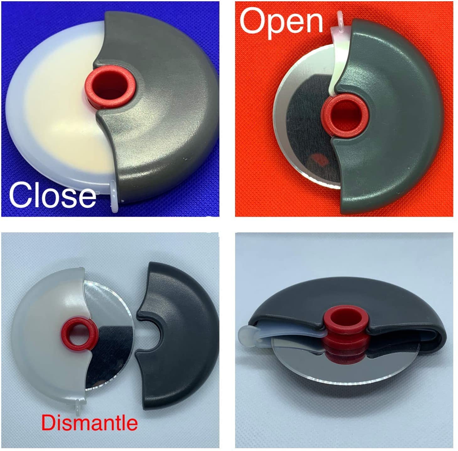 Pizza Cutter w/ Wheel Slicer and Plastic Protective Guard 14