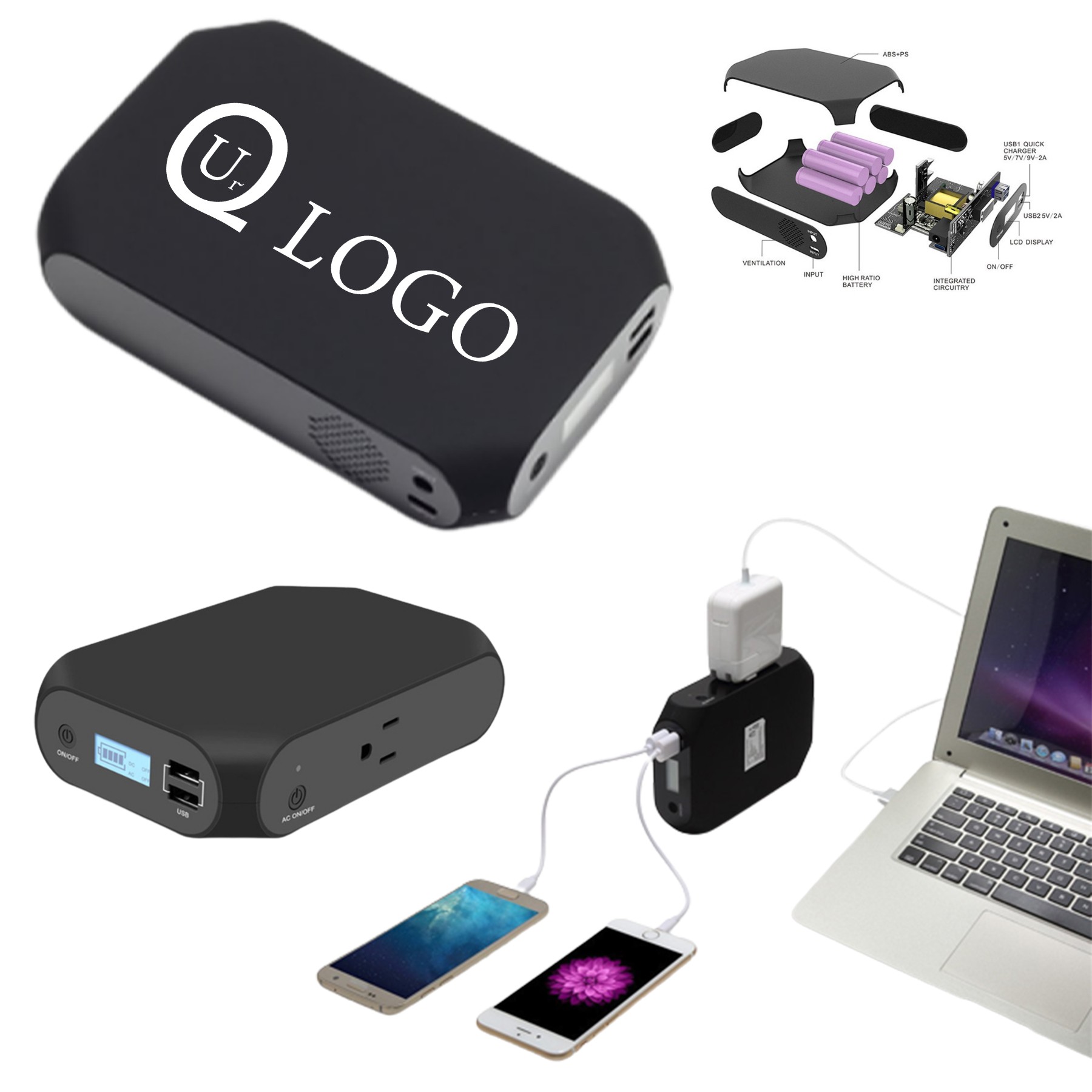 40W Type-C Fast Charging Power Bank W/ Ac Interface