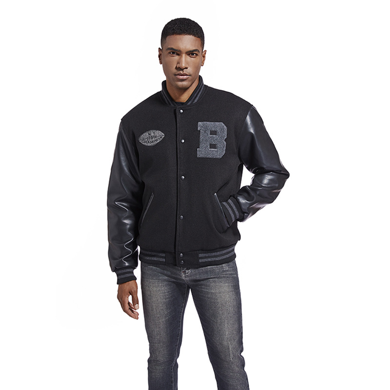 Fashion Padded Men's Baseball Jacket 4