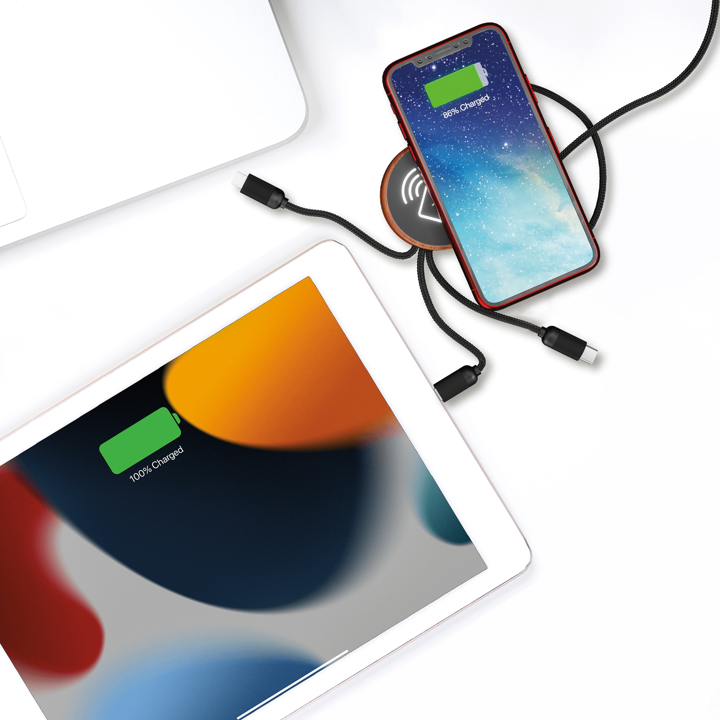 SCX Innovative Design™ 5-in-1 Bamboo 5W Wireless Charging Cable 18