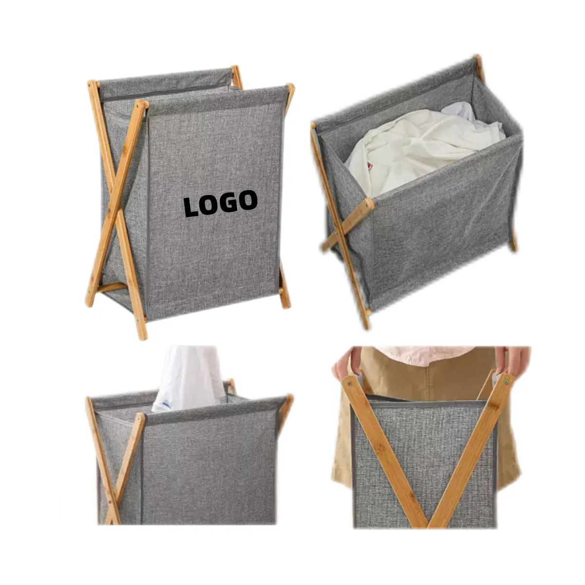 Foldable linen large capacity storage basket 7