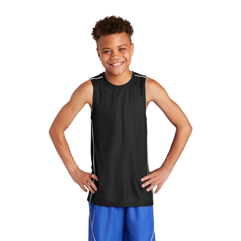 Sport-Tek Youth PosiCharge Mesh Reversible Sleeveless Tee. 9