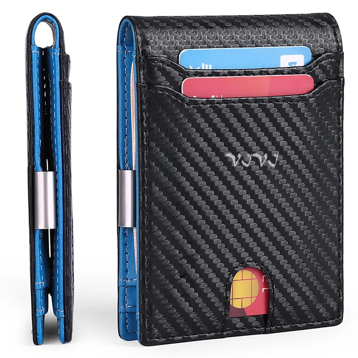 Mens Slim Wallet With Money Clip 2