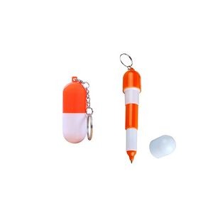 Capsule Shaped Pen With Keychain 3