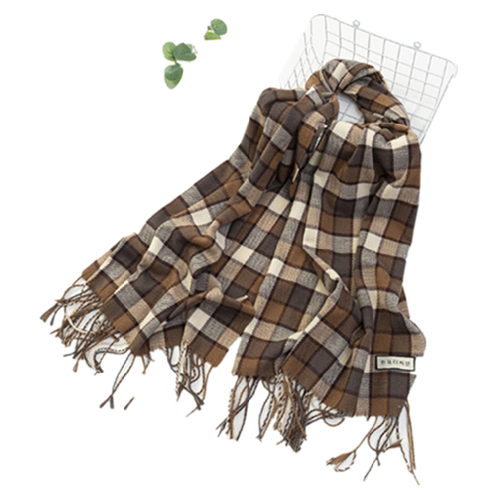 Tassel Imitation Cashmere Scarf Warm Keeping Shawl 2