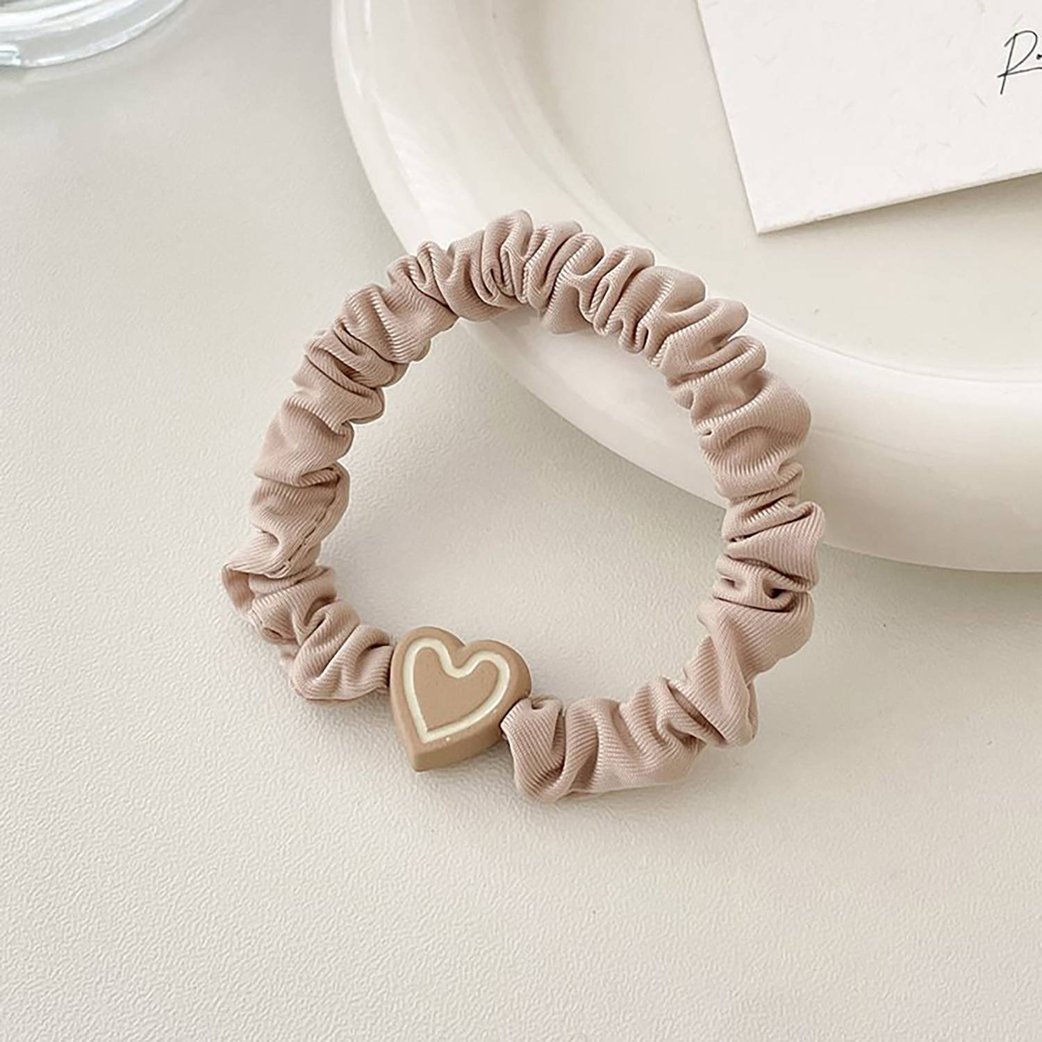 Women'S High Elastic Durable Heart Hair Tie 4