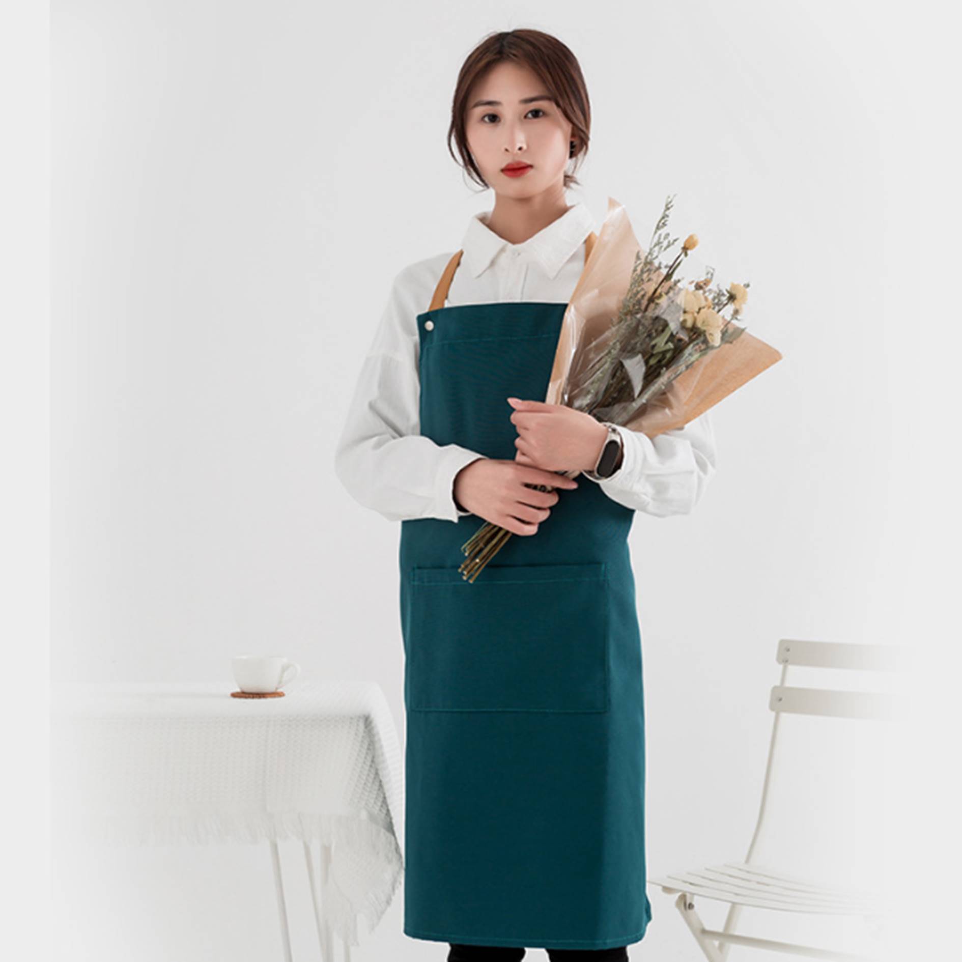 Oil Proof Canvas Aprons With Pocket 5