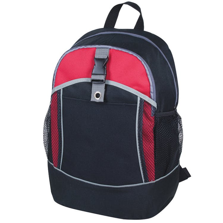17" Classic Backpacks - Black/Red Side Mesh Pockets 2