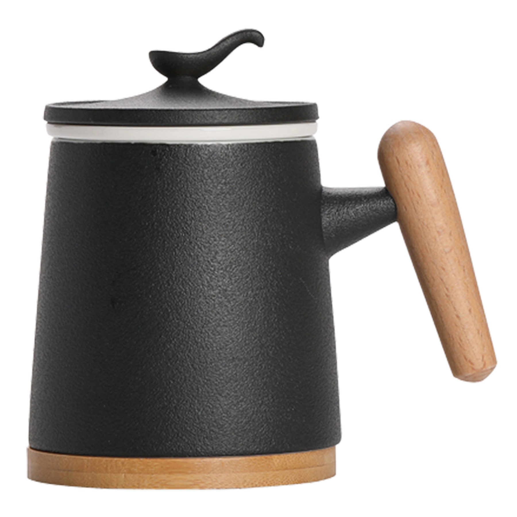 10Oz/300Ml Ceramic Teacup W/ Coaster And Infuser 1