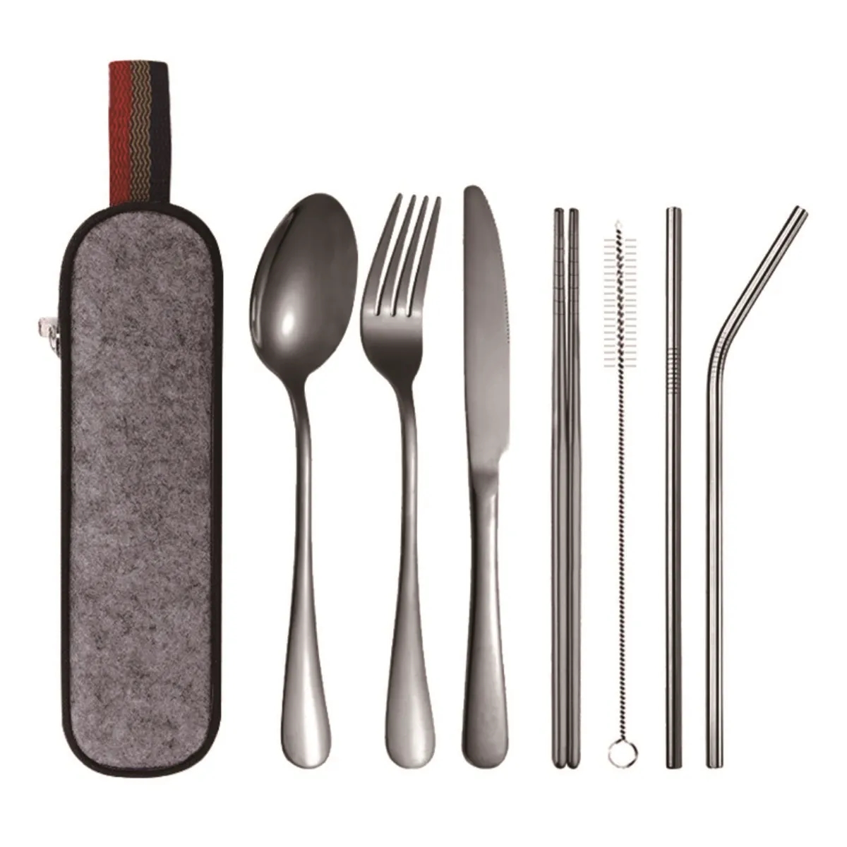 Portable Stainless Steel Reusable Cutlery Set with Case 5