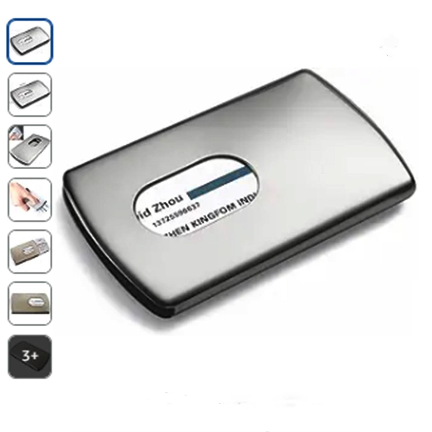Men's Stainless Steel Business Card Case - Slim & Durable 7