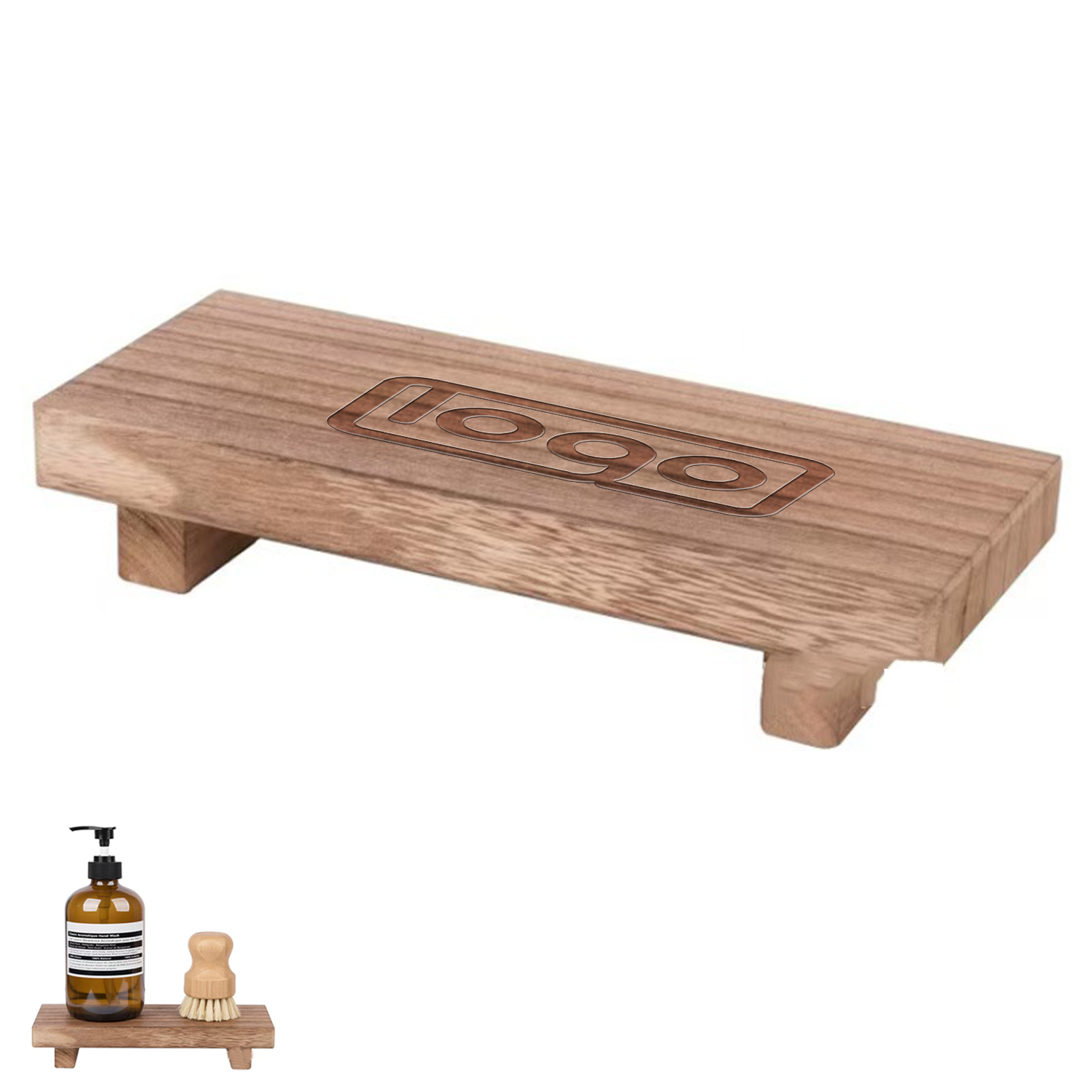 Waterproof Wooden Square Display Riser Tray 4