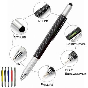 6 In 1 Metal Tool Pen With Ruler Stylus Spirit Level And Screwdrivers 25