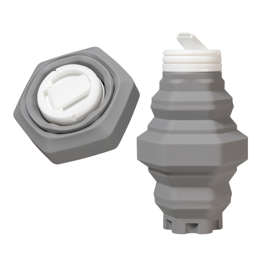 500ML Tower-like Silicone Folding Travel Water Cup 5