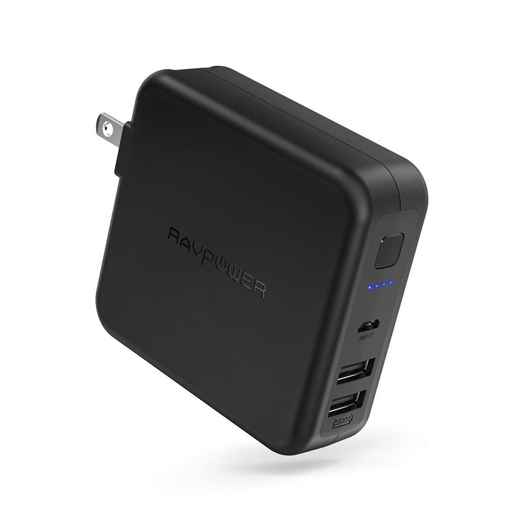 RAVPower Power Bank with Dual USB Wall Charger - 6700mAh 12