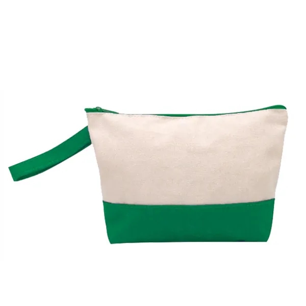 Natural Two-Tone Cotton Canvas Cosmetic Bag 3