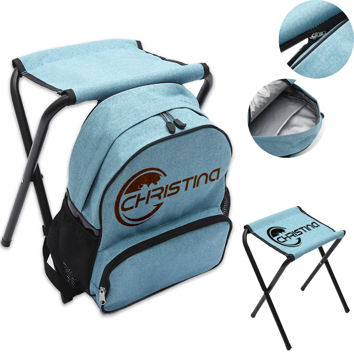 Folding Portable Detachable Leisure Stool Chair Backpack 2