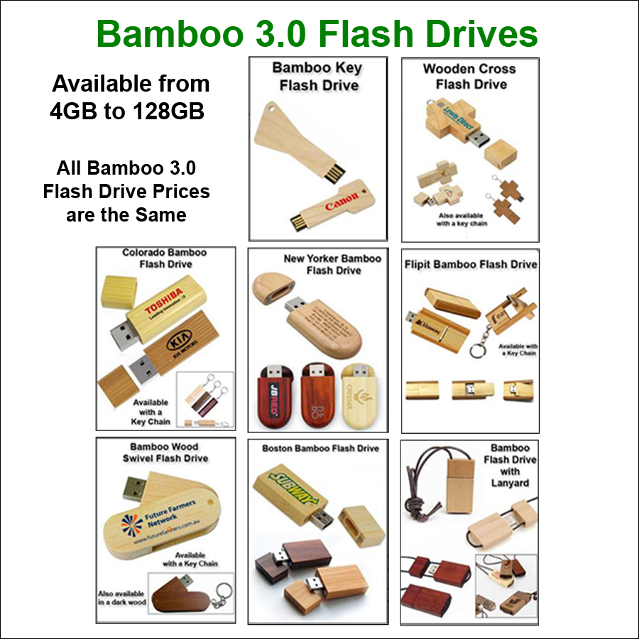 Bamboo USB 3.0 Flash Drives - 32 GB