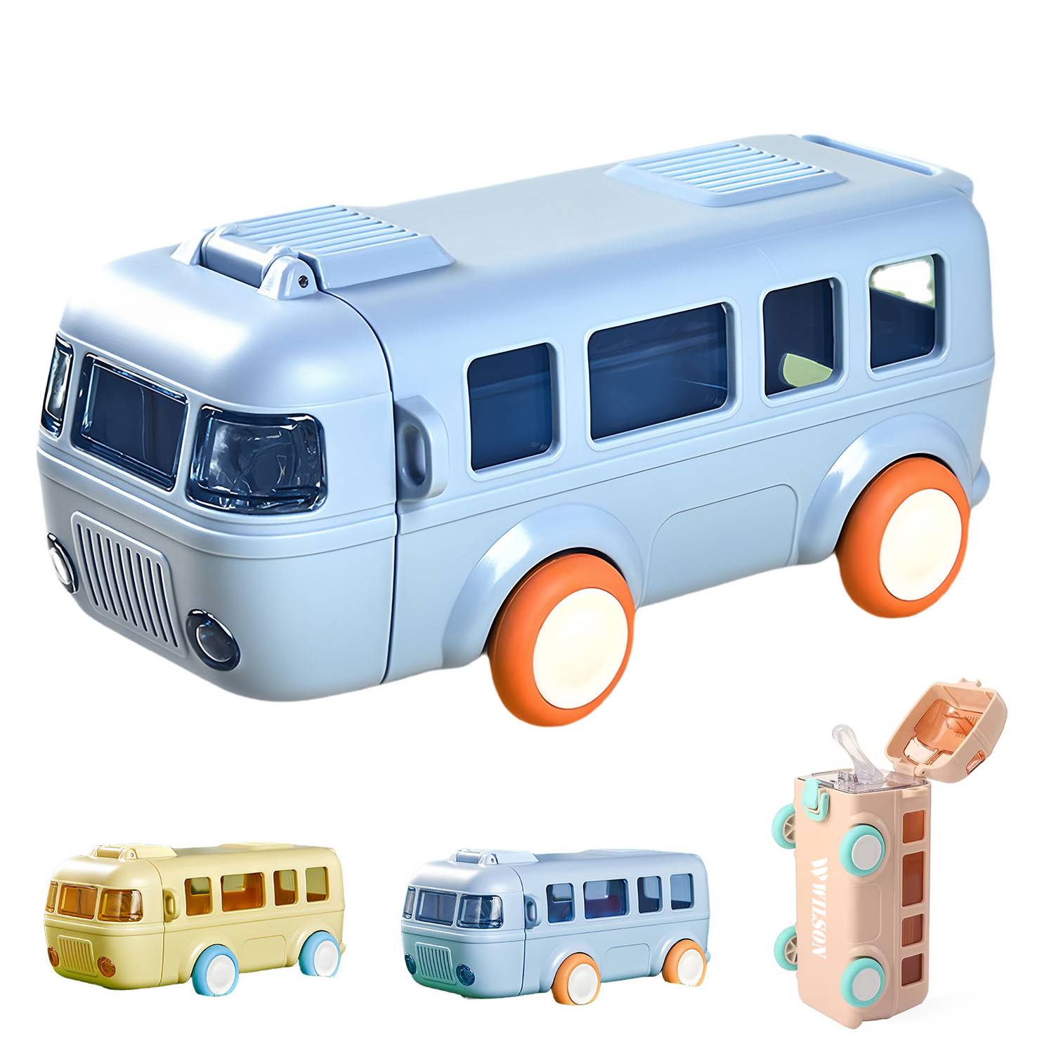 Summer Cute Bus Water Bottle w/ Shoulder Strap 3