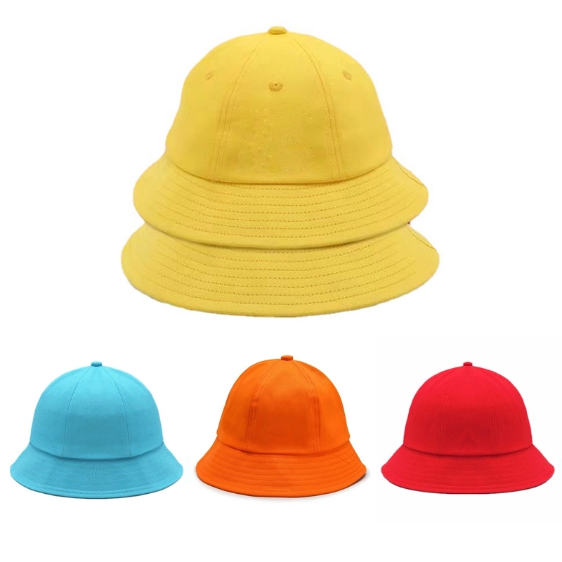 Kids Bucket Hat / Solid Color Cotton Beach Cap 3