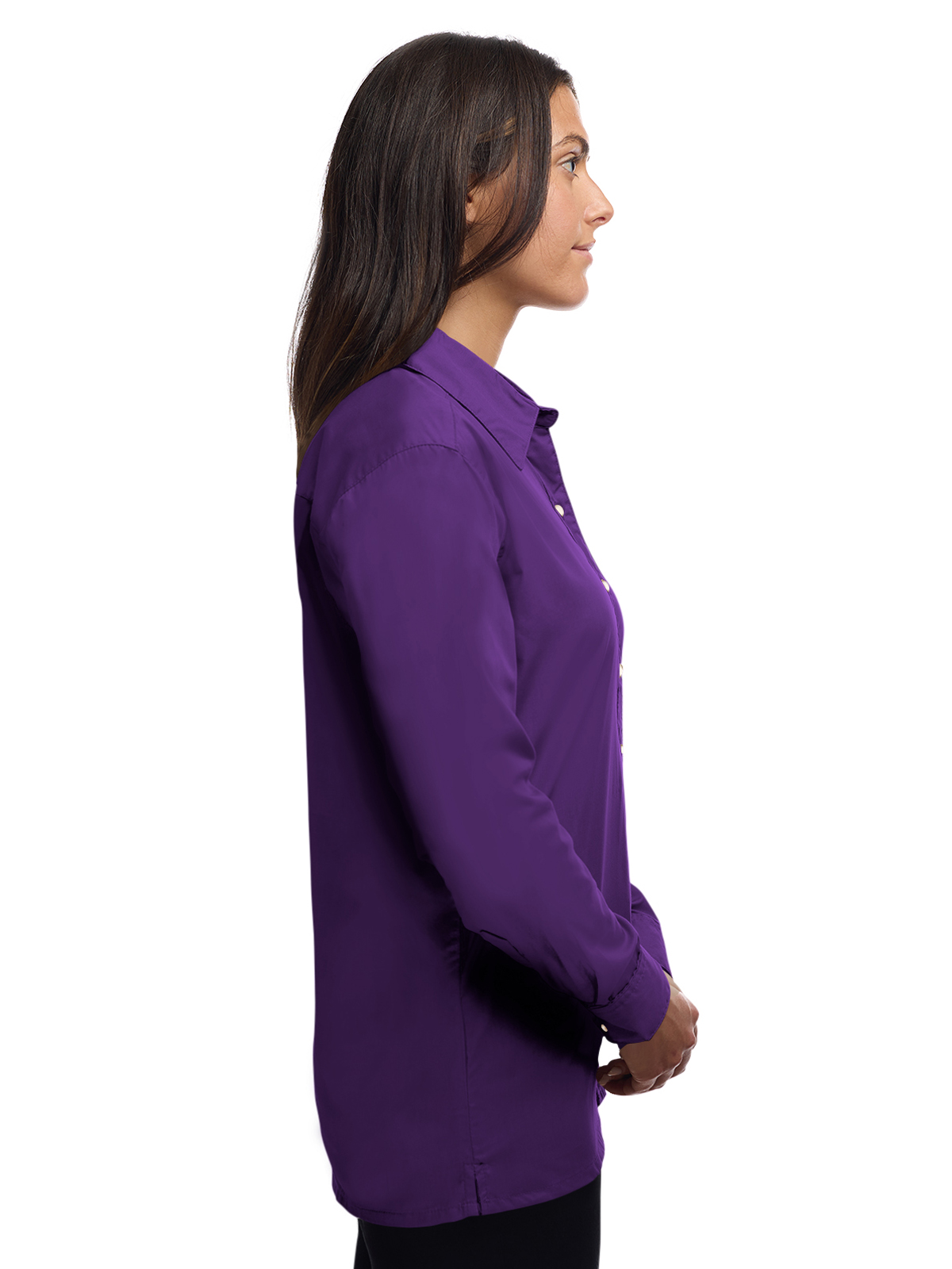 Blue Generation - Women's Pocketless Long Sleeve Superblend Poplin Shirt 19