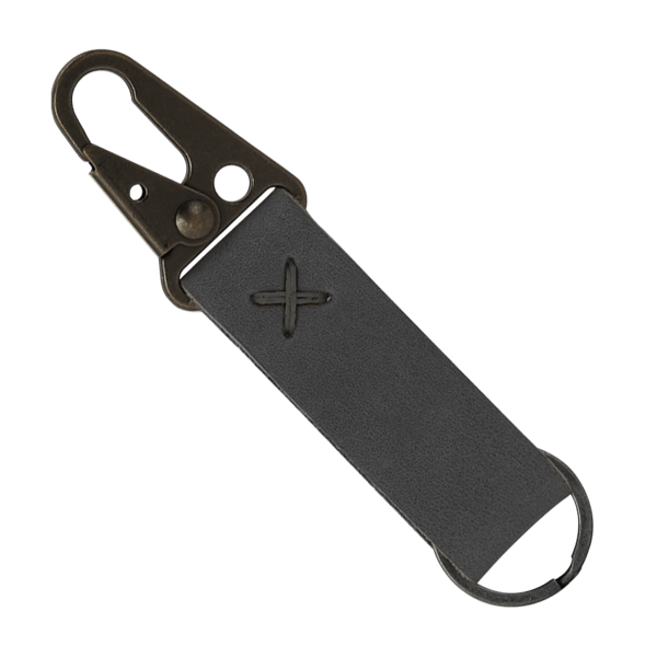 Busker Leather Keychain with Antique Nickel Carabiner 66