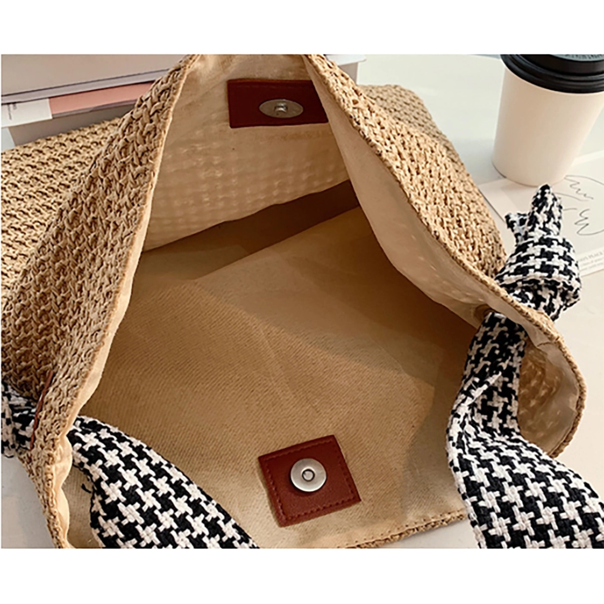 Straw Beach Tote Bags, custom tote bag with logo imprint 5