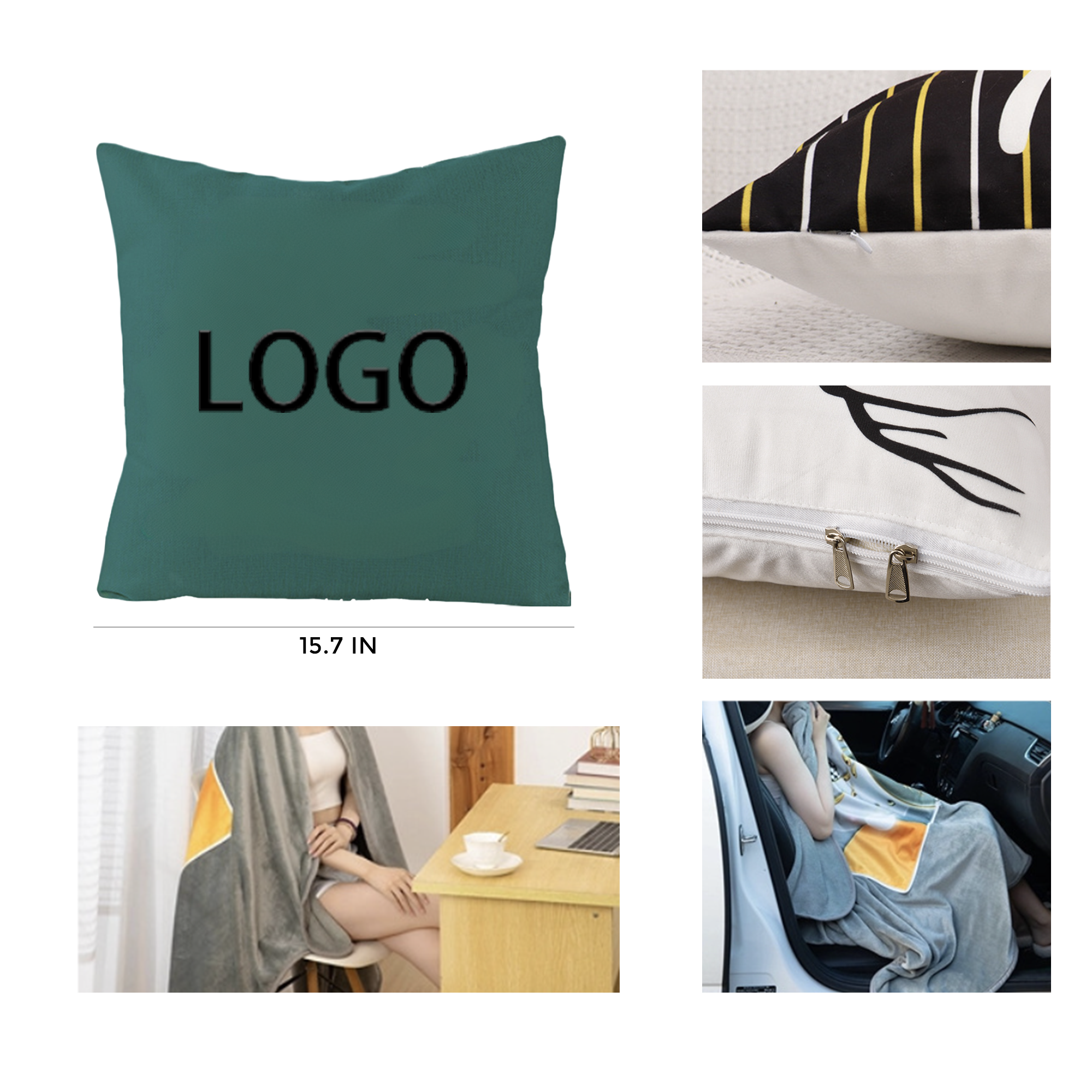 MOQ 10 PCS Comfortable Canvas Throw Pillow 2