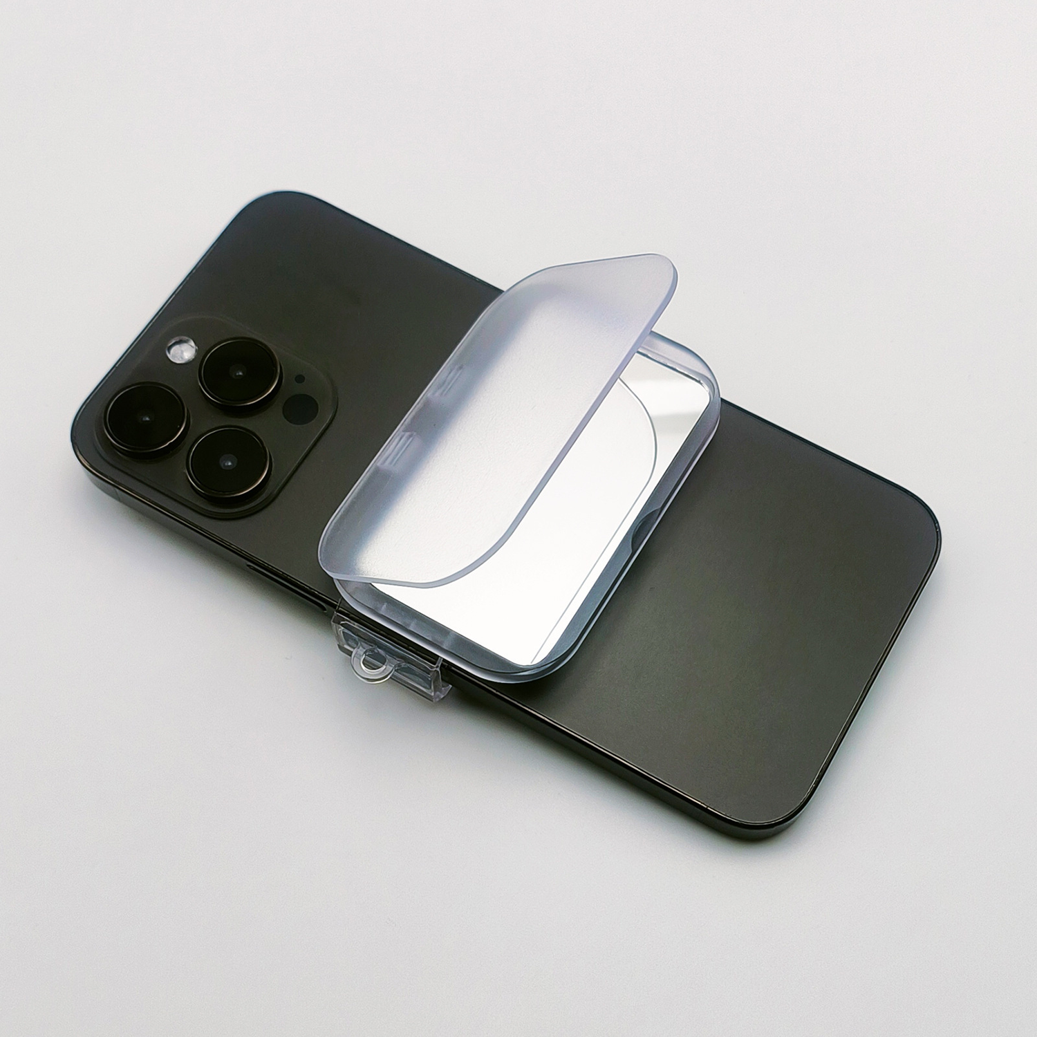 Retractable Phone Back Clip Flip Cover w/ Makeup Mirror 4