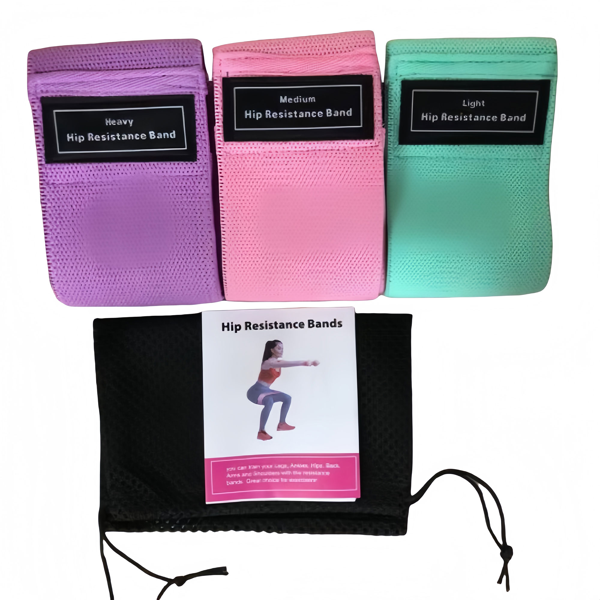 Custom Logo 3-Piece Yoga Resistance Band Set 6
