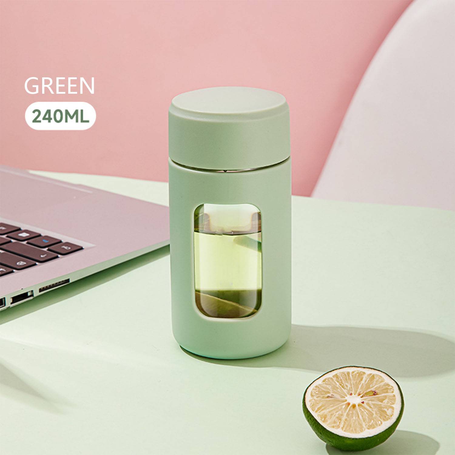 8.5oz Portable office and household glass cups 2