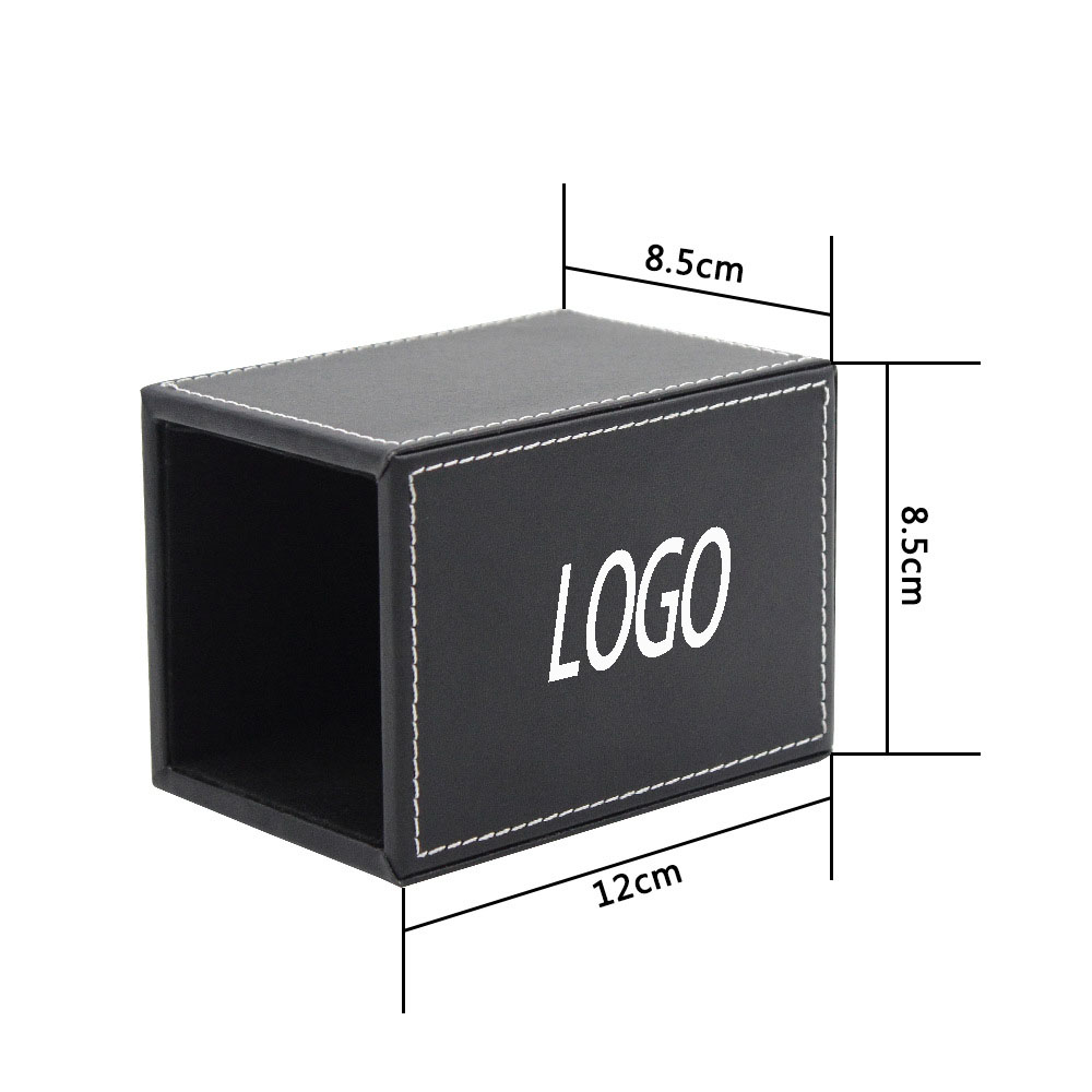 PU Leather Square Desktop Stationery Organizer Office Accessories 6