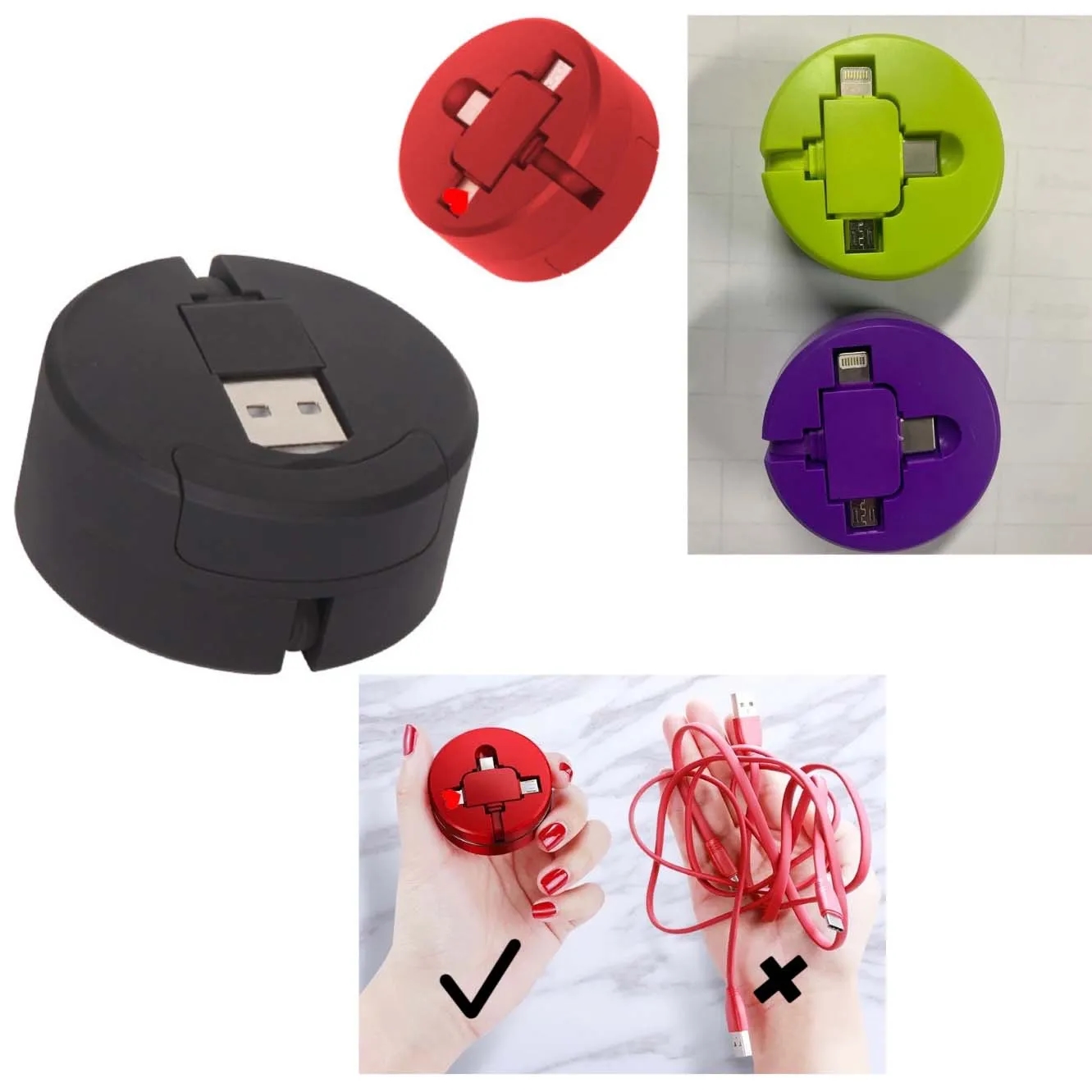 3 in 1 Retractable USB Charging Cable 1