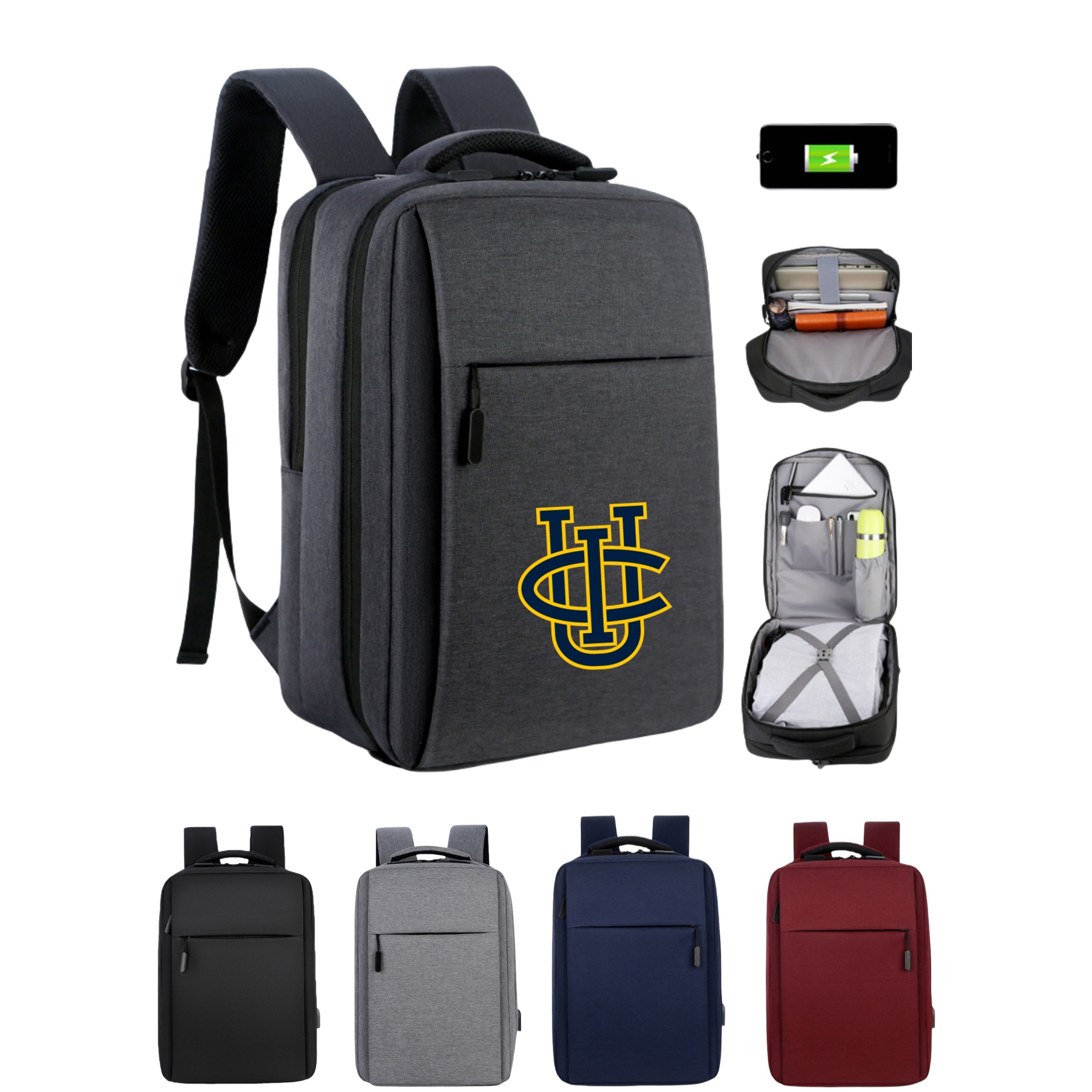 Customizable High End Laptop Backpack Luggage With USB Port - OCEAN 7