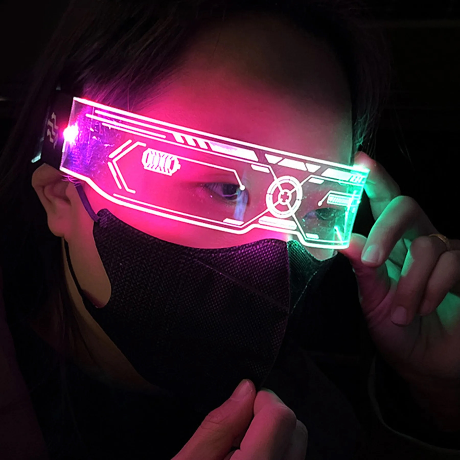 Cyberpunk style led luminous sunglasses 1