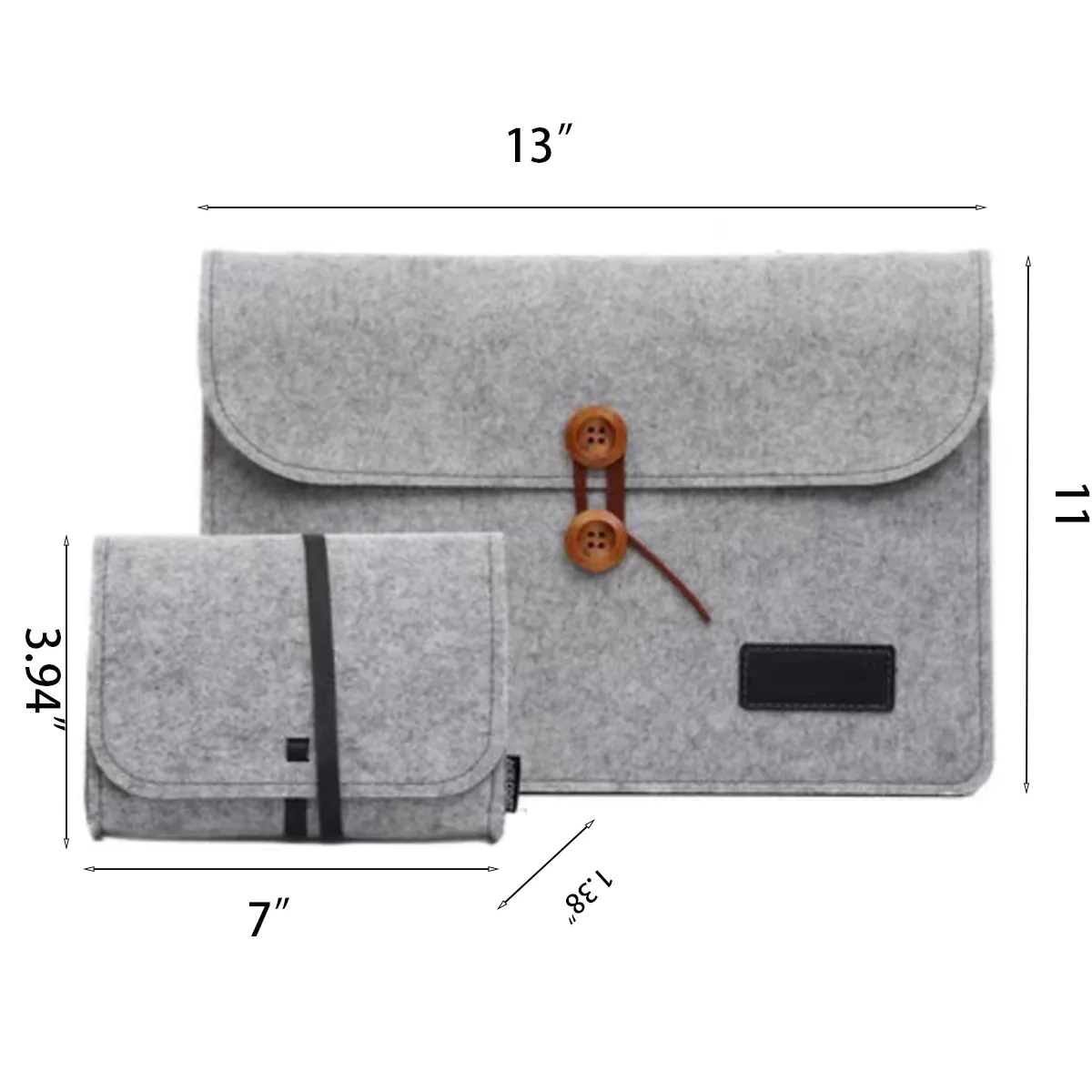 Felt laptop liner bag and accessory power pockets 5