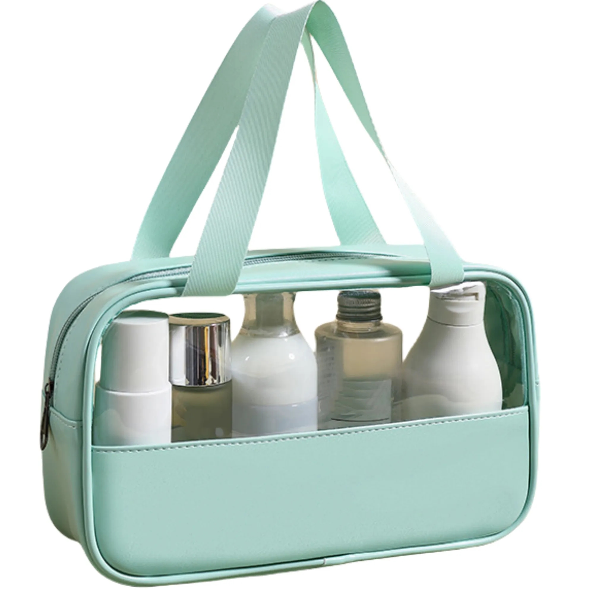 PU And PVC Patchwork Transparent Tote Bag 5