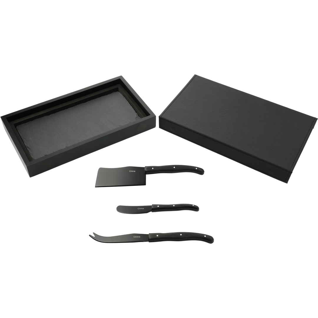 Modena Black Cheese & Serving Set 22