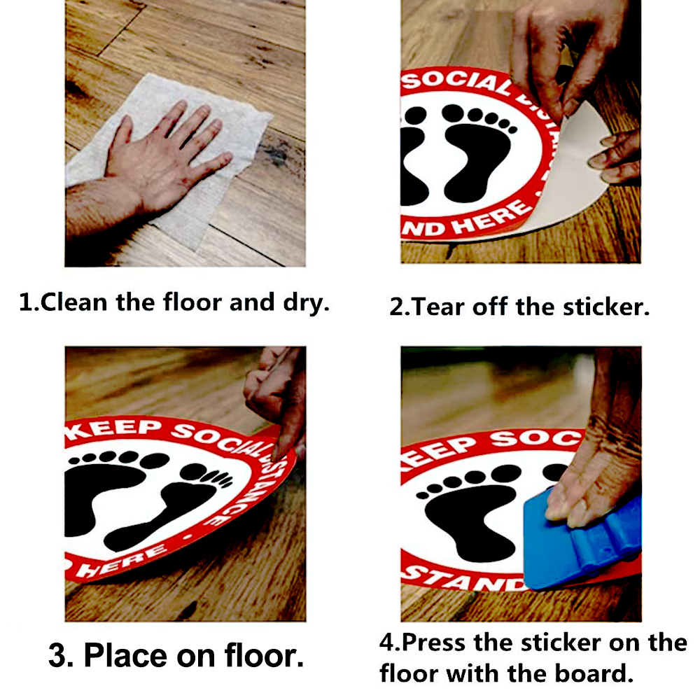 Social Distancing Floor Decal Stickers - 0.46mm thickness 2