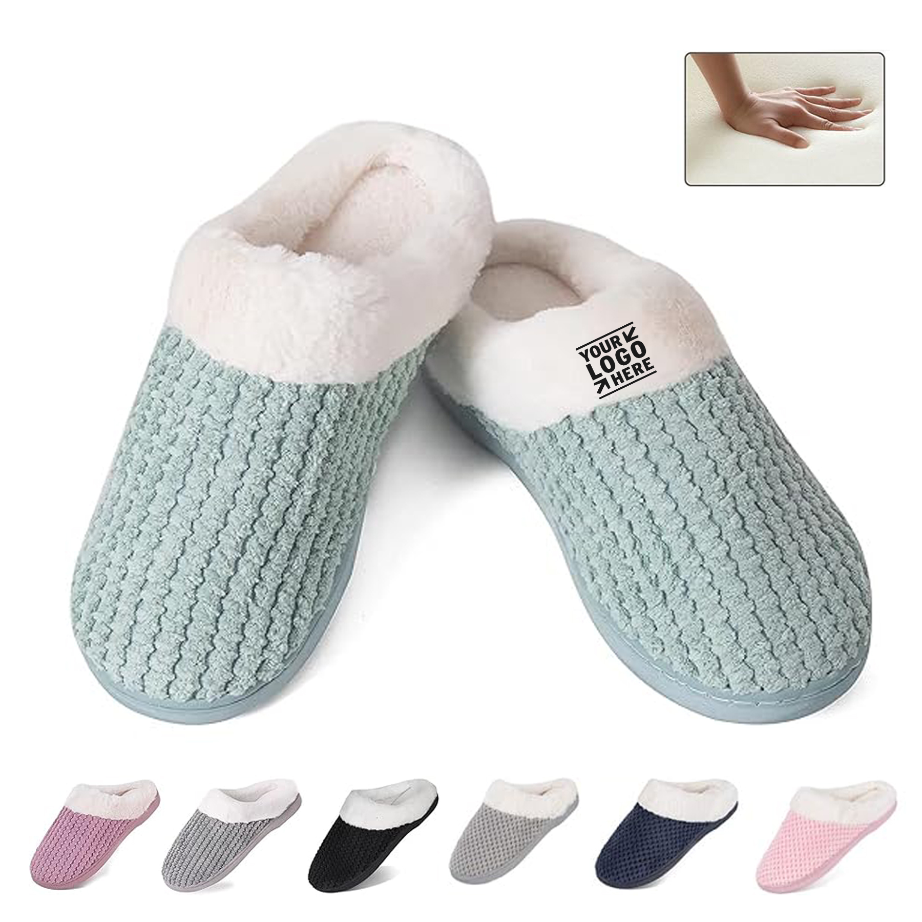 Womens Home Warm Memory Foam Anti-Slip Shoes Comfortable Bedroom Cotton Slippers  