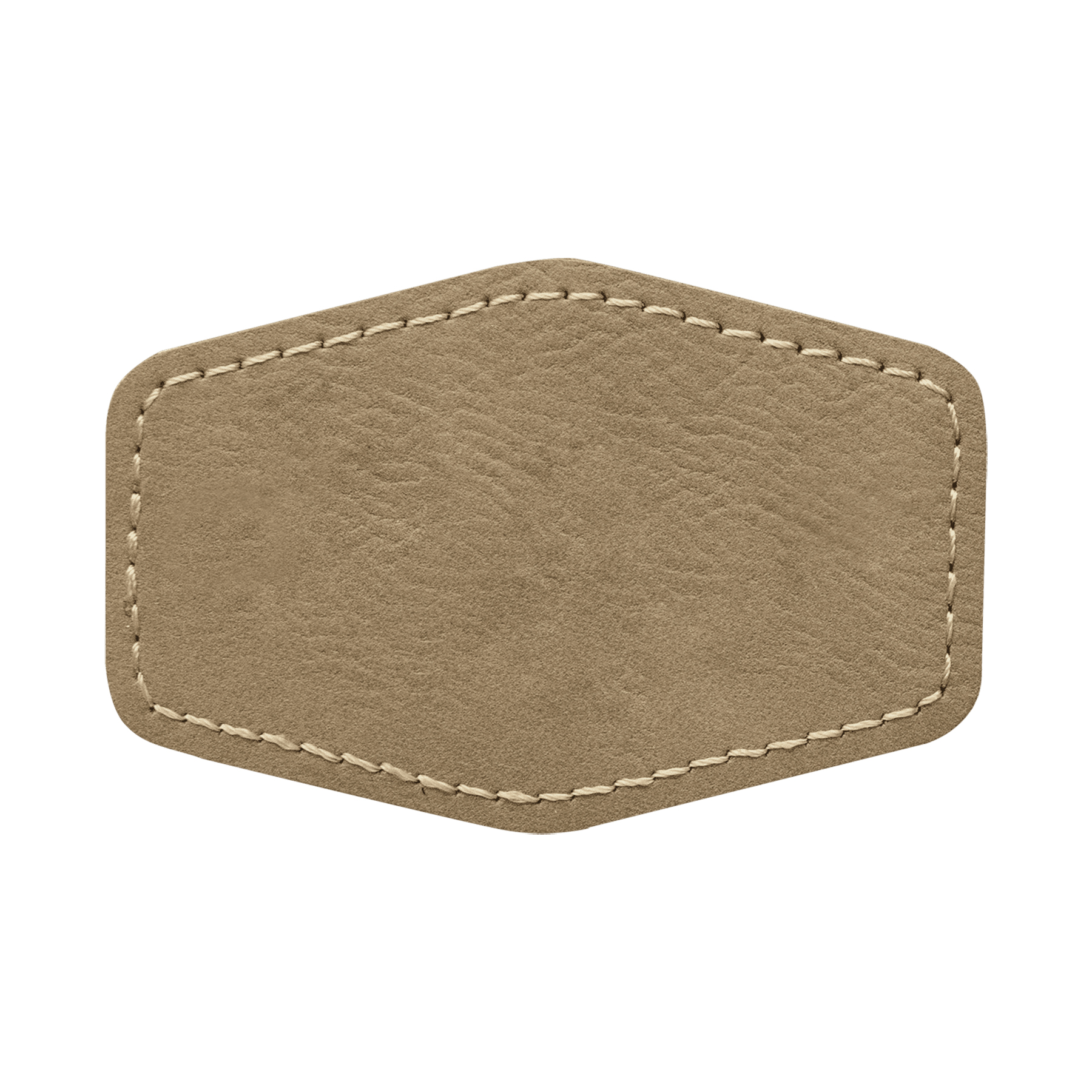 3" x 2" Leatherette Hexagon Patch with Adhesive 22