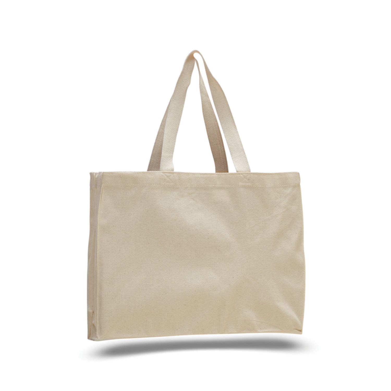 12 oz. Cotton Canvas Gusset Tote Bag w/ Web Handles USA Decorated (15" x 12") 3