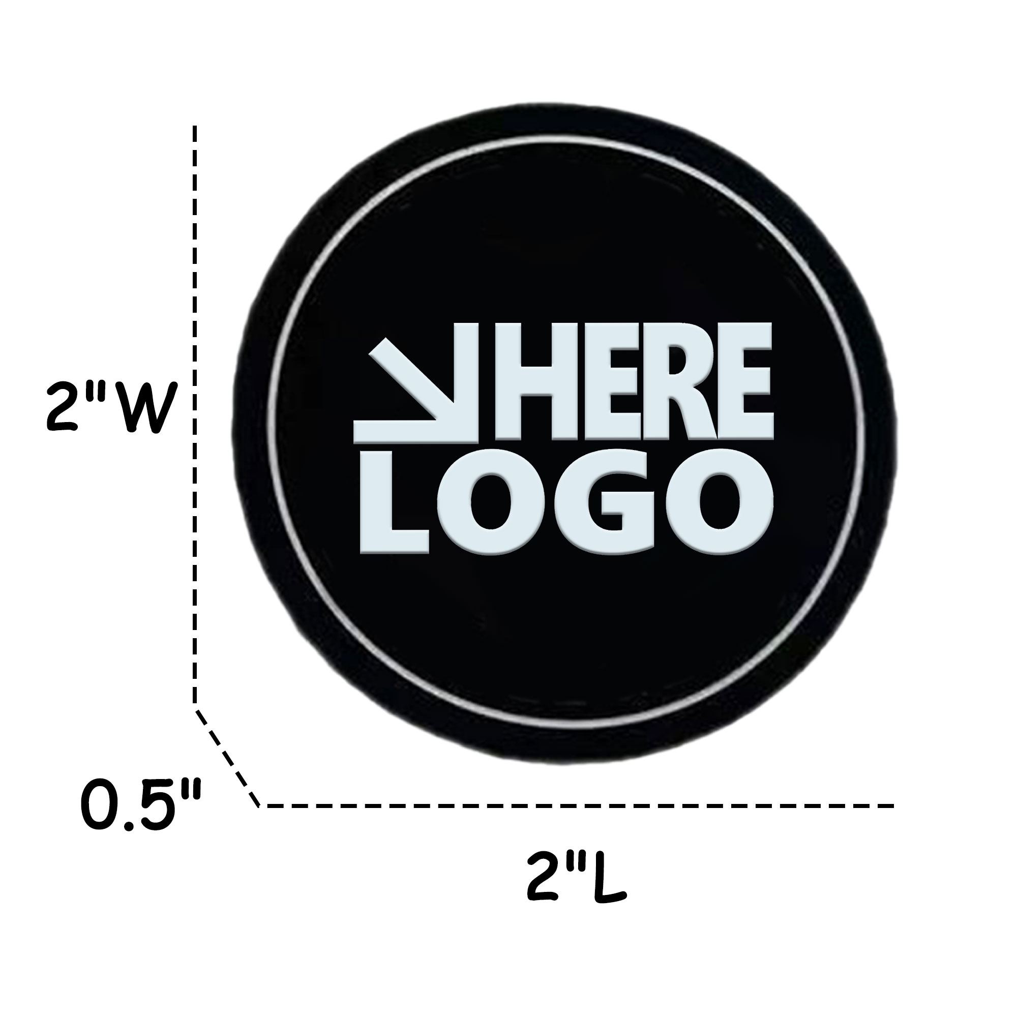 MOQ 100 PVC 2" Round Patch Rubber Label Decal 3