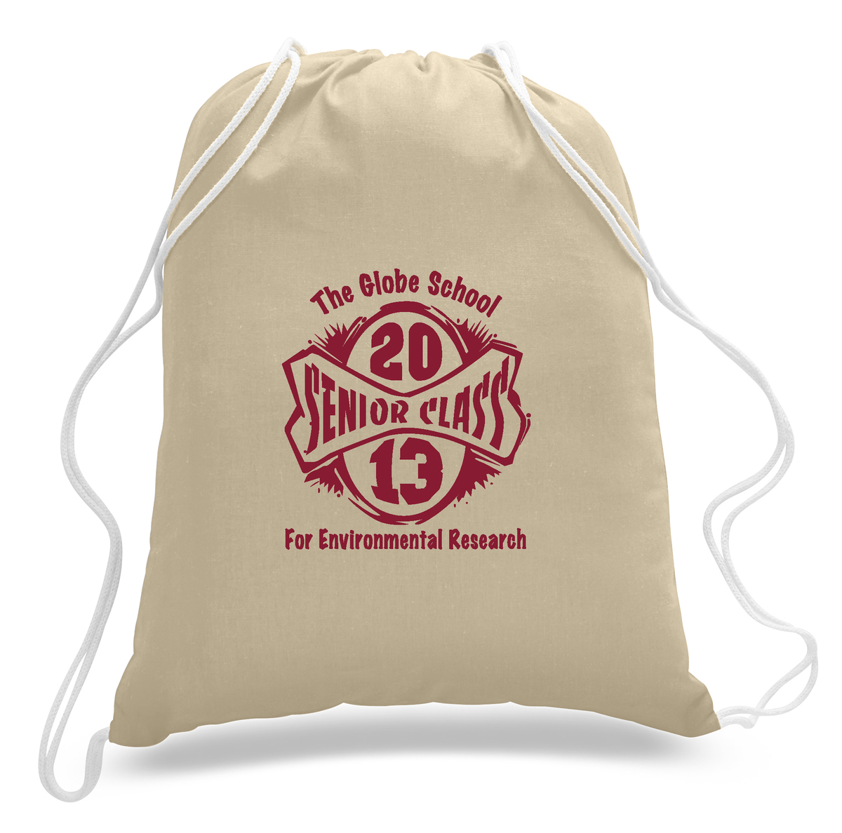 Small Colored 100% Cotton Drawstring Sports Backpack