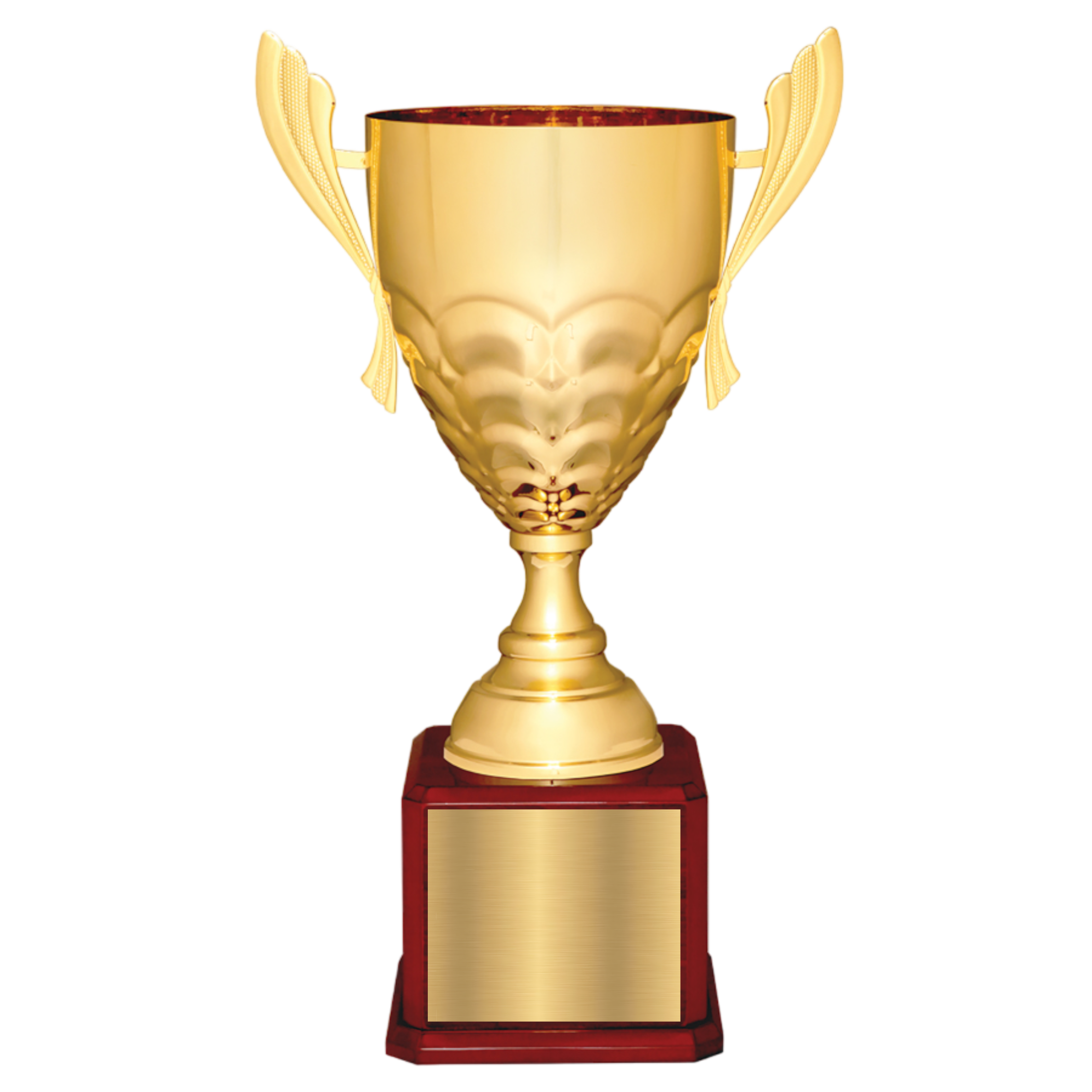 21" Gold Completed Metal Cup Trophy on Rosewood Royal Piano Finish Base 2